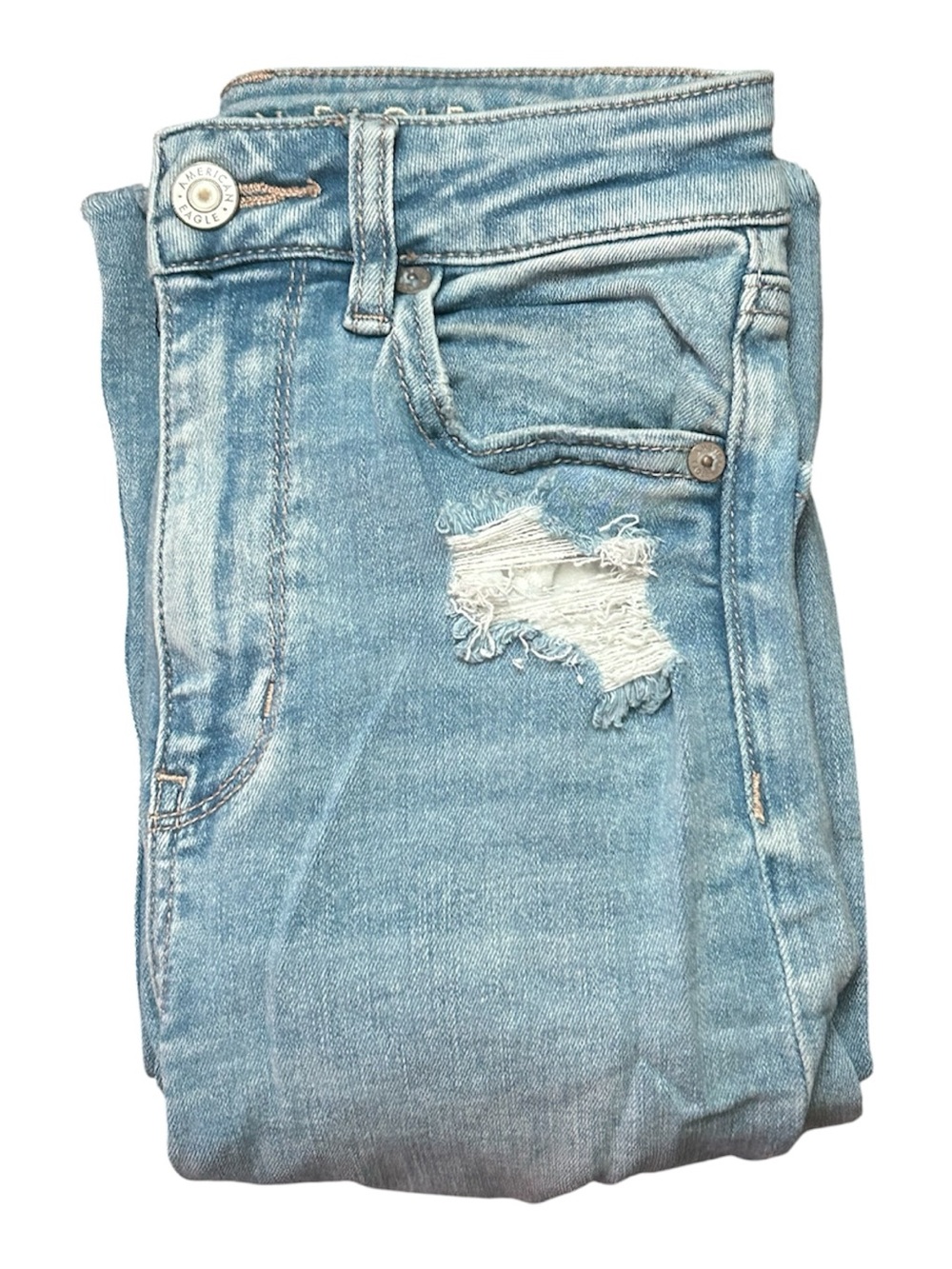 American Eagle Outfitters Light Blue Distressed Skinny Jeans